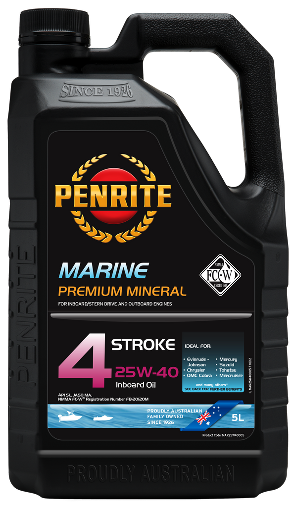 Penrite Marine Inboard 4 Stroke Oil 25W-40 5L - MAR25W40005