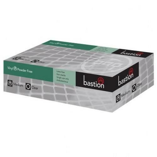 Bastion Vinyl Powder Free Medium Clear Gloves