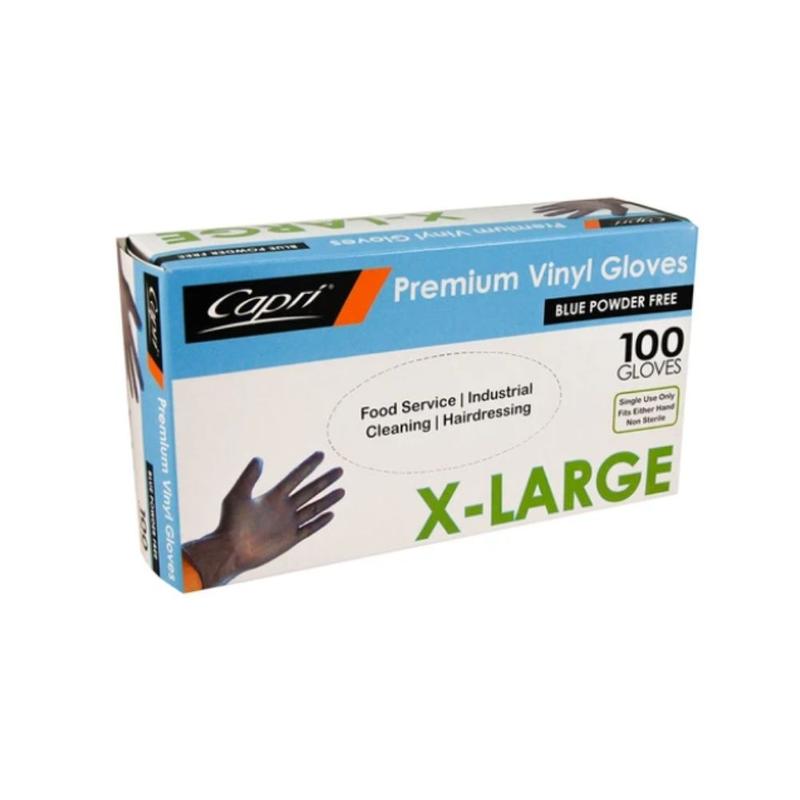 Capri Vinyl Powder free Extra Large Blue Gloves C-GV0017