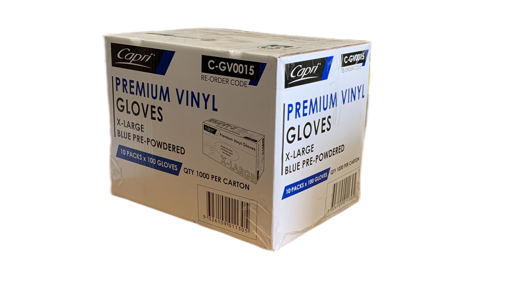 Capri Vinyl Pre powdered X Large Gloves C-GV0015