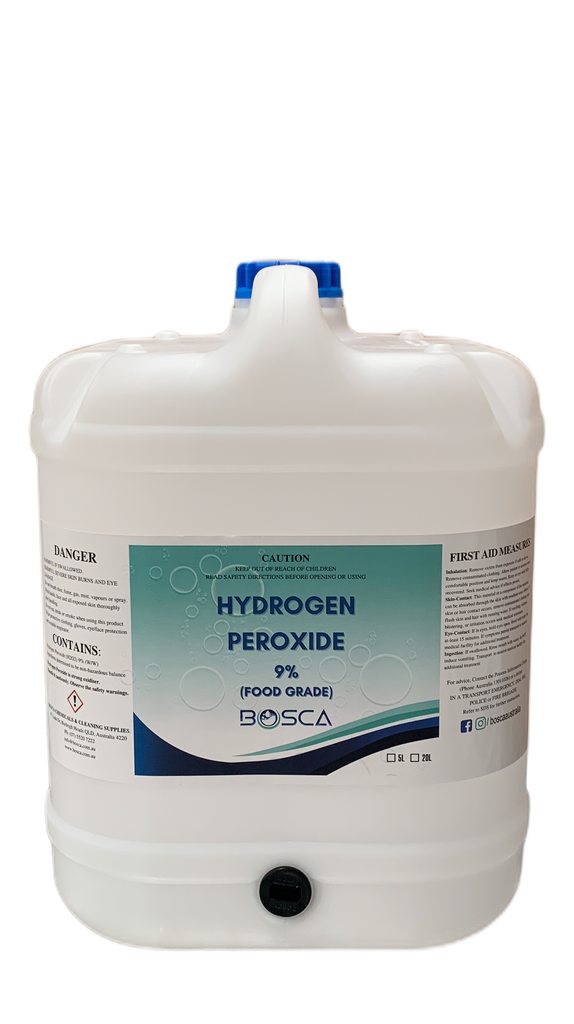 Hydrogen Peroxide 9% Food Grade 20L - Bosca Chemicals