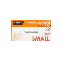 Capri Vinyl Small Pwdered Clear Gloves Bosca Chemicals