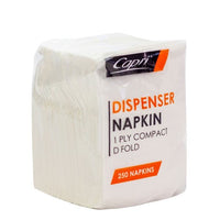 Napkins - Dispenser 1 Ply Compact D Fold White Dispenser -C-ND0151