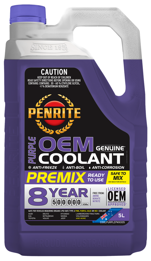 Penrite Purple OEM Genuine Coolant Premix 5L - COOLPURPLEPMX005