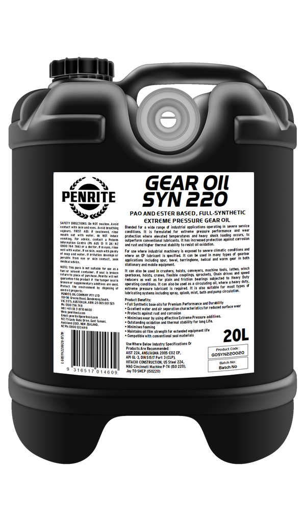 Penrite Gear Oil Synthetic 220 20L - GOSYN220020