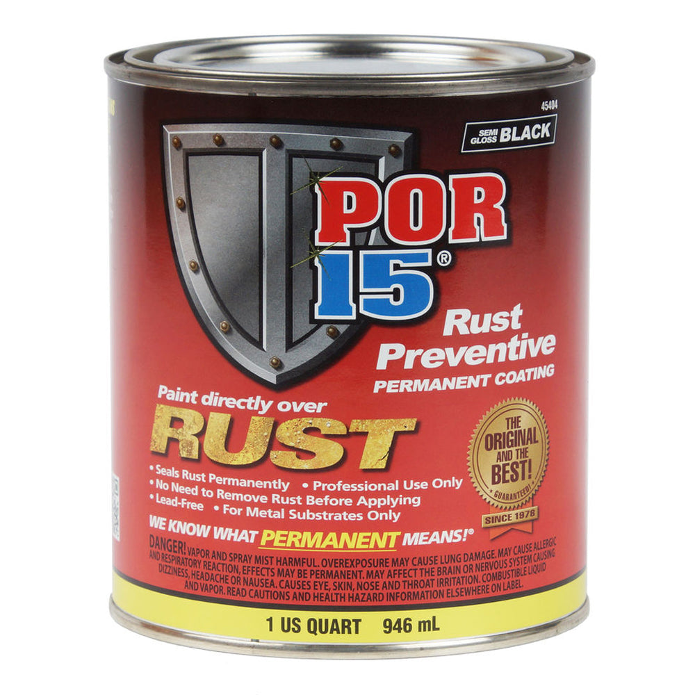 POR-15 Semi Gloss Black Rust Preventive Paint - 946 ML - POR45404