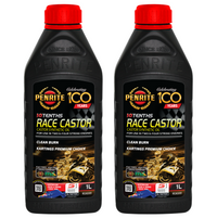 2 X Penrite 10 TENTHS Race Castor Oil 20W-40 1L - RCAS001 (Twin Pack)