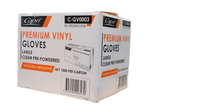 Capri Vinyl Pre-Powdered gloves Large Clear 1000 Pcs - Bosca Chemicals