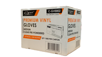 Capri Vinyl Powdred glvoes Medium Clear 1000 Pcs - Bosca Chemicals