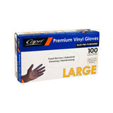 Capri Premium Vinyl Blue Gloves Pre-Powdered  Large 100 Pcs- C-GV0009