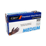 Capri Premium Vinyl Blue Gloves Pre-Powdered  Medium 100 Pcs- C-GV0008