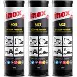 3 X Inox MX8 High temp Extreme Pressure Lithium Complex PTFE grease 450g