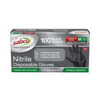 Sabco Nitrile Gloves Medium Black 100 Pcs