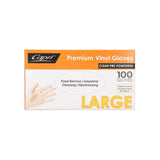 Capri Premium Vinyl Gloves Pre Powdered Large Clear 100 Pcs C-GV0003