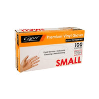 Capri Vinyl Powder Free gloves Small Clear 1000 Pcs - Bosca Chemicals