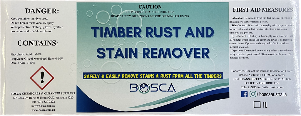 Bosca Timber Rust And Stain Remover 1L